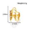 Wholesale Light Luxury Titanium Steel Open Adjustable Ring With Geometric Design And Electroplating