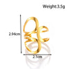 Wholesale Light Luxury Titanium Steel Open Adjustable Ring With Geometric Design And Electroplating