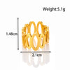 Wholesale Light Luxury Titanium Steel Open Adjustable Ring With Geometric Design And Electroplating