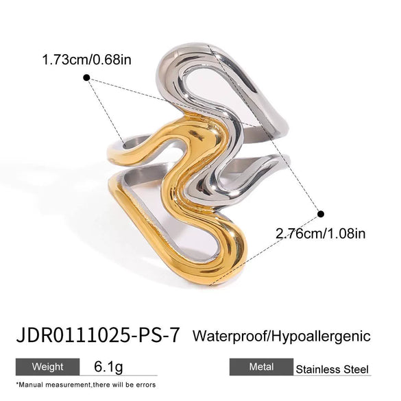 Wholesale Light Luxury Titanium Steel Ring With Geometric Design Electroplated For Women