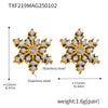 Wholesale Light Luxury Titanium Steel Zircon Jewelry Set With Snowflake Pattern For Women Necklace Bracelet Earrings Electroplated