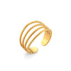 Wholesale Light Luxury Trendy Stainless Steel Open Hollow Ring With Geometric Design And Electroplating For Women
