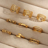 Wholesale Light Luxury Trendy Stainless Steel Open Hollow Ring With Geometric Design And Electroplating For Women