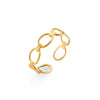Wholesale Light Luxury Trendy Stainless Steel Open Hollow Ring With Geometric Design And Electroplating For Women