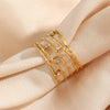 Wholesale Light Luxury Trendy Stainless Steel Open Hollow Ring With Geometric Design And Electroplating For Women