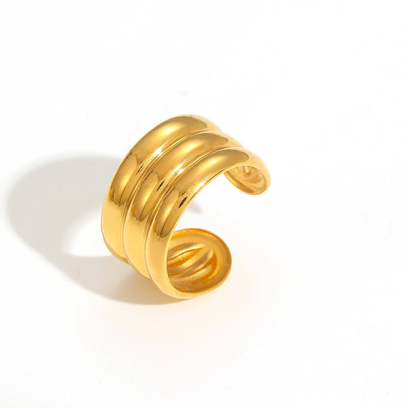 Wholesale Light Luxury Ushaped Stainless Steel 18K Gold Electroplated Women's Multilayer Fashionable Bracelet