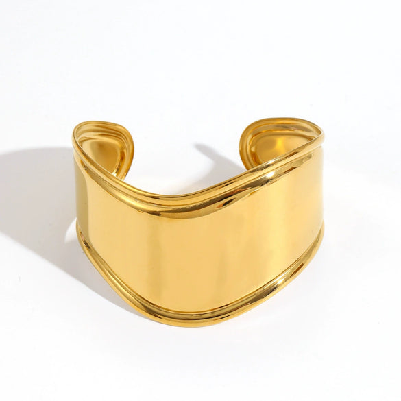 Wholesale Light Luxury Ushaped Stainless Steel 18K Gold Electroplated Women's Multilayer Fashionable Bracelet
