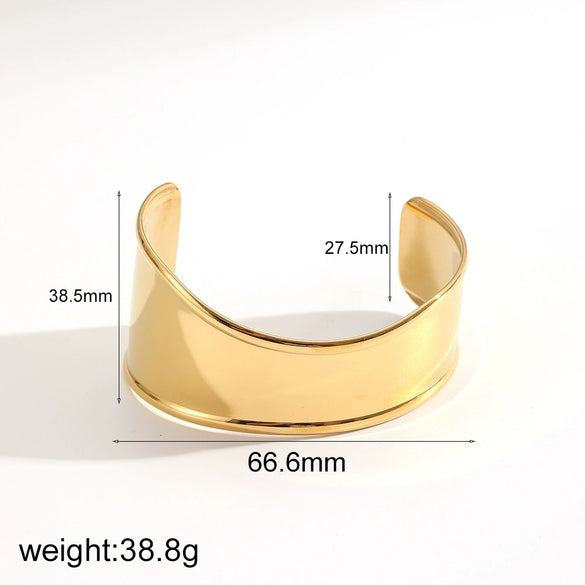 Wholesale Light Luxury Ushaped Stainless Steel 18K Gold Electroplated Women's Multilayer Fashionable Bracelet