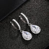 Wholesale Light Luxury Water Drop Shape Copper Inlaid Zircon Geometric Earrings For Women