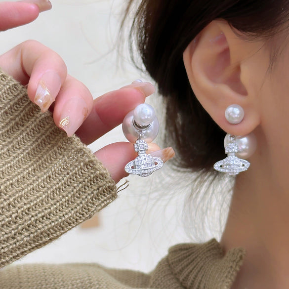 Wholesale Light Luxury Women's Alloy Geometric Earrings Set With Diamonds