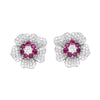 Wholesale Light Luxury Women's Copper Earrings With Inlaid Zircon And Flower Design