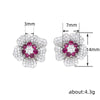 Wholesale Light Luxury Women's Copper Earrings With Inlaid Zircon And Flower Design