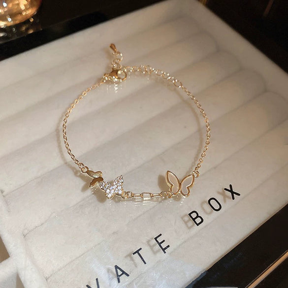 Wholesale Light Luxury Women's Copper Zircon Horseshoe Buckle Geometric Bracelet 18K Real Gold Electroplated