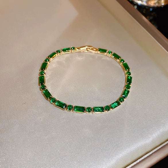 Wholesale Light Luxury Women's Copper Zircon Horseshoe Buckle Geometric Bracelet 18K Real Gold Electroplated