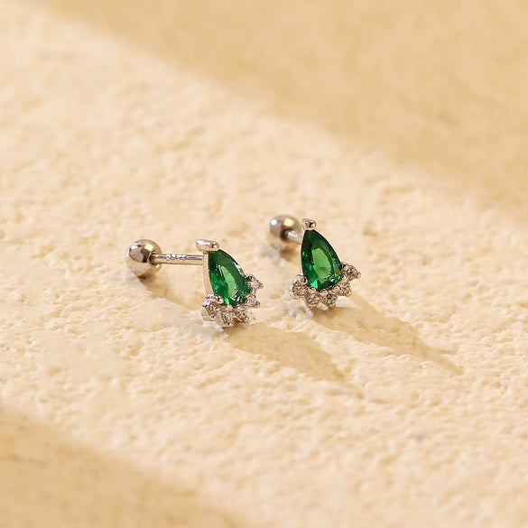 Wholesale Light Luxury Women's Earrings S925 Silver Geometric Diamond Screw Ear Nail