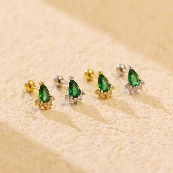 Wholesale Light Luxury Women's Earrings S925 Silver Geometric Diamond Screw Ear Nail
