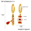 Wholesale Light Luxury Women's Garnet 316L Stainless Steel Jewelry Set With Electroplating Necklace Bracelet Earrings