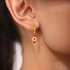 Wholesale Light Luxury Women's Garnet 316L Stainless Steel Jewelry Set With Electroplating Necklace Bracelet Earrings