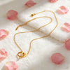 Wholesale Light Luxury Women's Heartshaped Titanium Steel Vacuum Electroplated Ring And Clavicle Chain