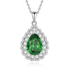 Wholesale Light Luxury Women's Necklace 925 Sterling Silver Pear Shape Aquamarine High Carbon Drill Water Drop Pendant