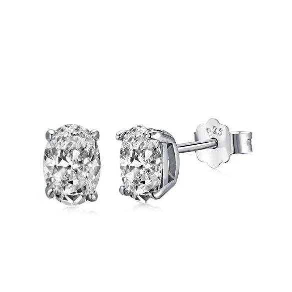 Wholesale Light Luxury Women's S925 Sterling Silver Earrings With Geometric Shape And Highgrade Zircon Inlay