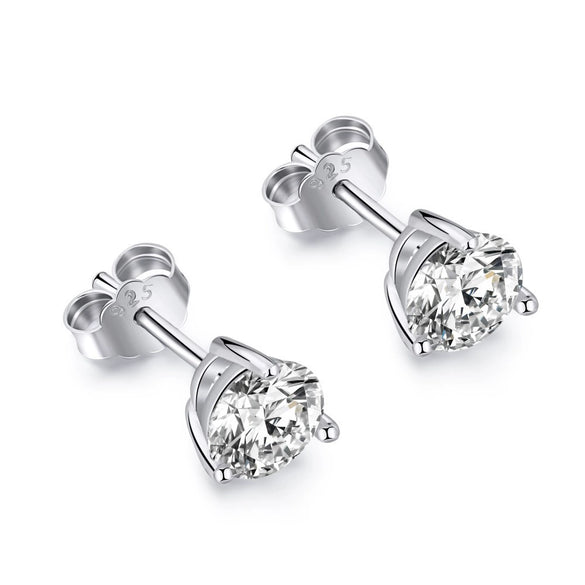 Wholesale Light Luxury Women's S925 Sterling Silver Earrings With Geometric Shape And Highgrade Zircon Inlay