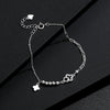 Wholesale Light Luxury Women's S925 Sterling Silver Fourleaf Clover Irregular Bracelet With Tassel And Flower Design Electroplated