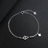Wholesale Light Luxury Women's S925 Sterling Silver Fourleaf Clover Irregular Bracelet With Tassel And Flower Design Electroplated