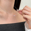 Wholesale Light Luxury Women's S925 Sterling Silver Heart Shape Clavicle Chain Necklace With Electroplating And Zircon Design
