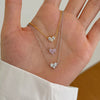 Wholesale Light Luxury Women's S925 Sterling Silver Heart Shape Clavicle Chain Necklace With Electroplating And Zircon Design
