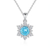 Wholesale Light Luxury Women's S925 Sterling Silver Heartshaped Pendant Necklace With Diamond And Sapphire Chopin Chain