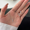 Wholesale Light Luxury Women's S925 Sterling Silver Jewelry With Double Pearshaped Zircon Inlay And Electroplating Design