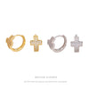 Wholesale Light Luxury Women's S925 Sterling Silver Zircon Inlaid Cross Earrings
