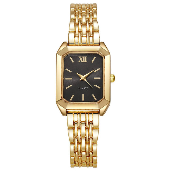 Wholesale Light Luxury Women's Square Quartz Watch With Steel Band And Imitation Leather Strap Mineral Reinforced Glass Mirror Alloy Case Rectangle Dial