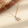 Wholesale Light Luxury Women's Stainless Steel Flower Pattern Electroplated Pendant Necklace With Regular Chain