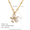 Wholesale Light Luxury Women's Stainless Steel Flower Pattern Electroplated Pendant Necklace With Regular Chain