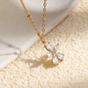 Wholesale Light Luxury Women's Stainless Steel Flower Pattern Electroplated Pendant Necklace With Regular Chain