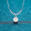Wholesale Light Luxury Women's 925 Sterling Silver Cross Chain Clavicle Necklace With Ushaped Pendant And Freshwater Pearl And Moissanite Electroplated