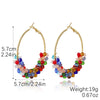 Wholesale Light Luxury Women's Synthetic Crystal Geometric Earrings Handwrapped Braided With Electroplating