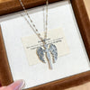 Wholesale Light Luxury Women's Titanium Steel Necklace With Copper Zircon Inlaid Angel Wings Pendant