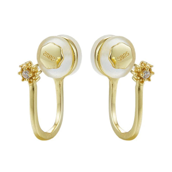 Wholesale Light Nonpierced Geometric Earrings Made Of S925 Sterling Silver With Inlaid Zircon For Women