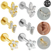 Wholesale Lip Nail Ear Nail Soft Bone Nail Ear Bone Nail Titanium Alloy Copper Stainless Steel Geometric Style Electroplated