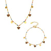 Wholesale Literary Fan Jewelry Set With Love Zircon Pendant Stainless Steel Electroplated For Women Necklace Bracelet Anklet