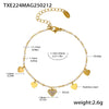 Wholesale Literary Fan Jewelry Set With Love Zircon Pendant Stainless Steel Electroplated For Women Necklace Bracelet Anklet