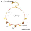 Wholesale Literary Fan Jewelry Set With Love Zircon Pendant Stainless Steel Electroplated For Women Necklace Bracelet Anklet