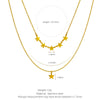 Wholesale Literary Natural Style Titanium Steel 18K Gold Plated Fivepointed Star Tassel Double Clavicle Chain Necklace For Women