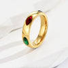 Wholesale Literary Retro Geometric Zirconinlaid Stainless Steel Unisex Rings