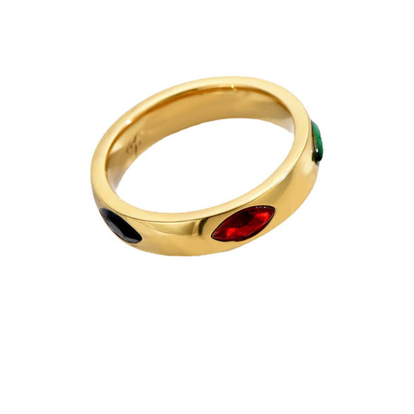 Wholesale Literary Retro Geometric Zirconinlaid Stainless Steel Unisex Rings