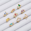 Wholesale Little Dinosaur Non Pierced Ear Bone Clip Women's Jewelry In Copper With Zircon And Forest Animal Design 18K Gold Color Preserving