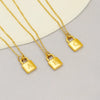Wholesale Lock Pendant Necklace Stainless Steel With Letters Numbers Text Electroplating
